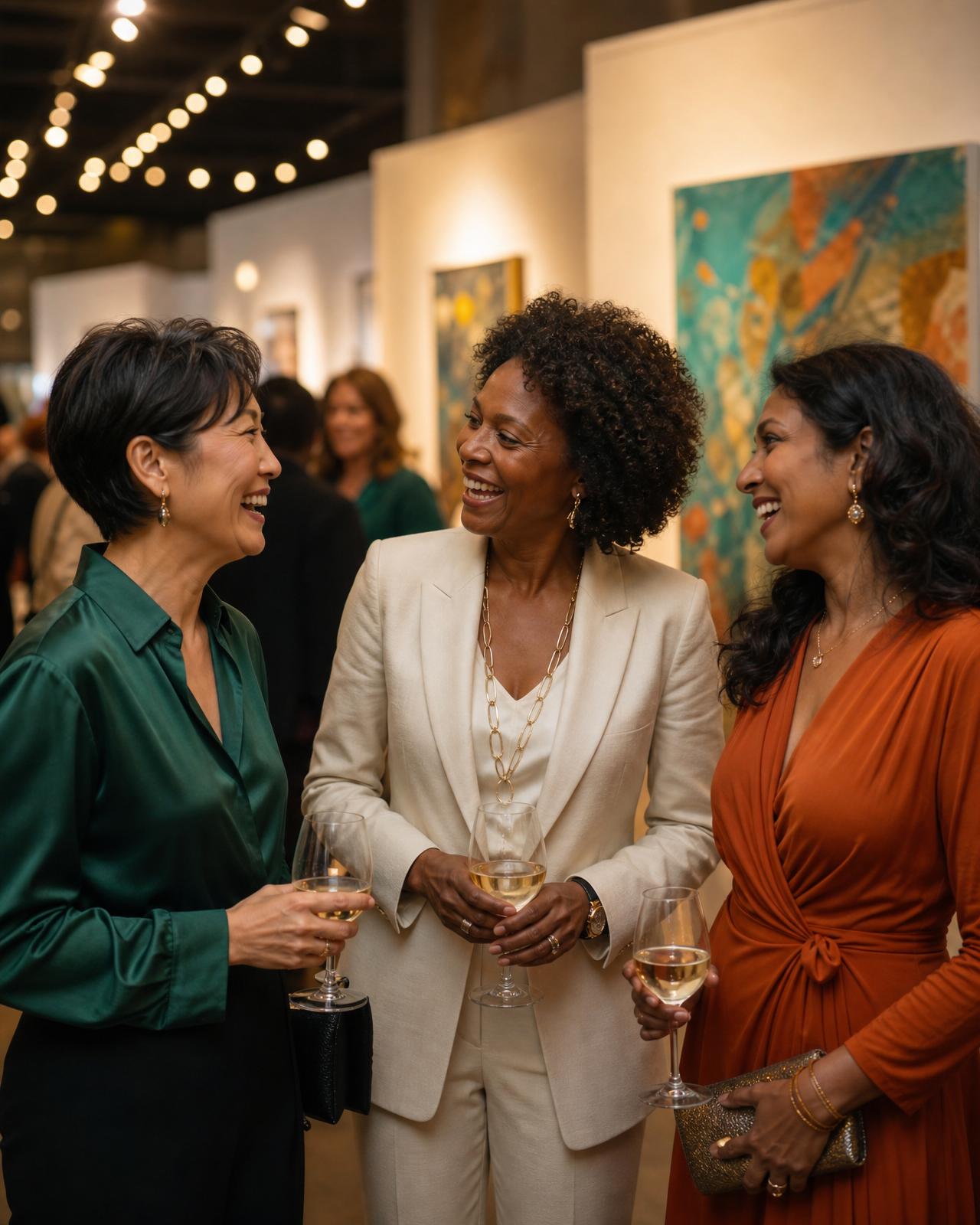A group of confident women connecting together